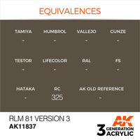 AK Interactive AK11837 Air Series RLM 81 Version 3 Acrylic Paint 17ml 3rd Generation