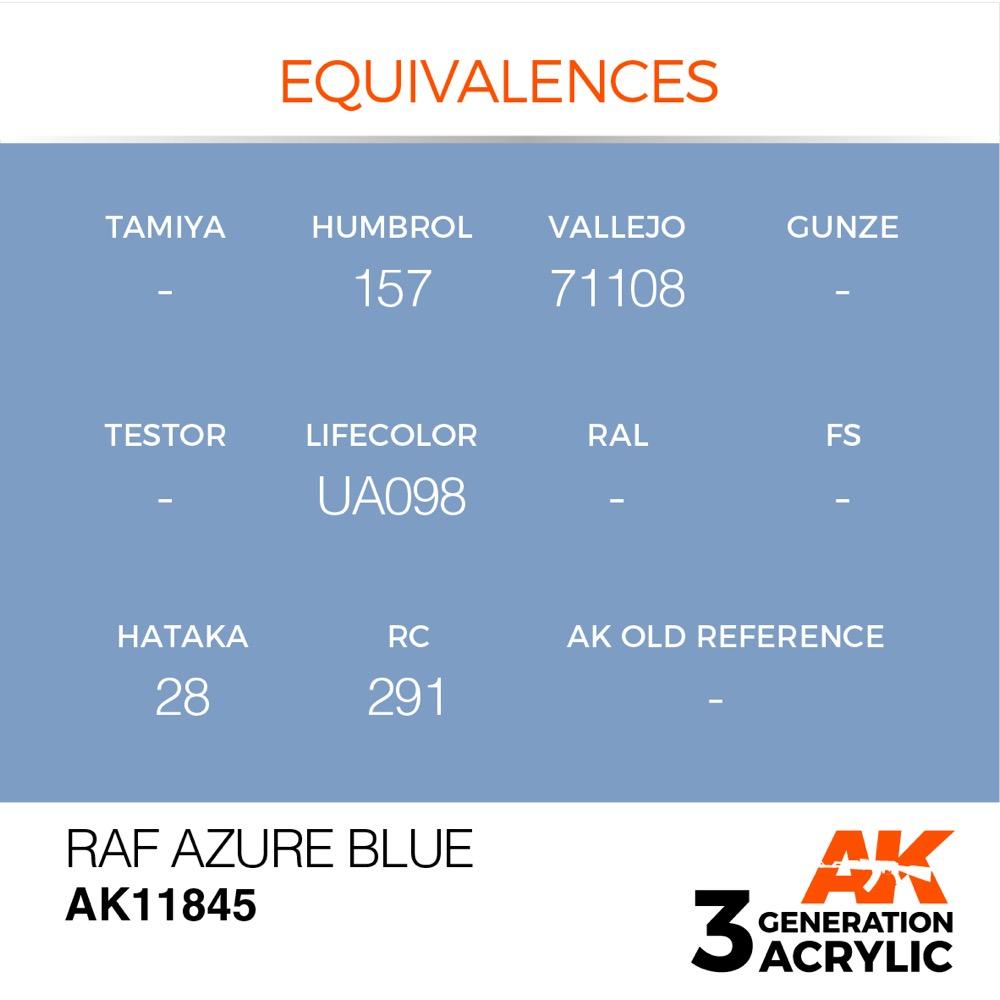 AK Interactive AK11845 Air Series RAF Azure Blue Acrylic Paint 17ml (3rd Generation)