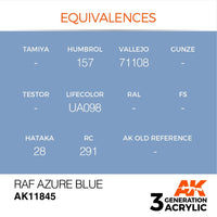 AK Interactive AK11845 Air Series RAF Azure Blue Acrylic Paint 17ml (3rd Generation)