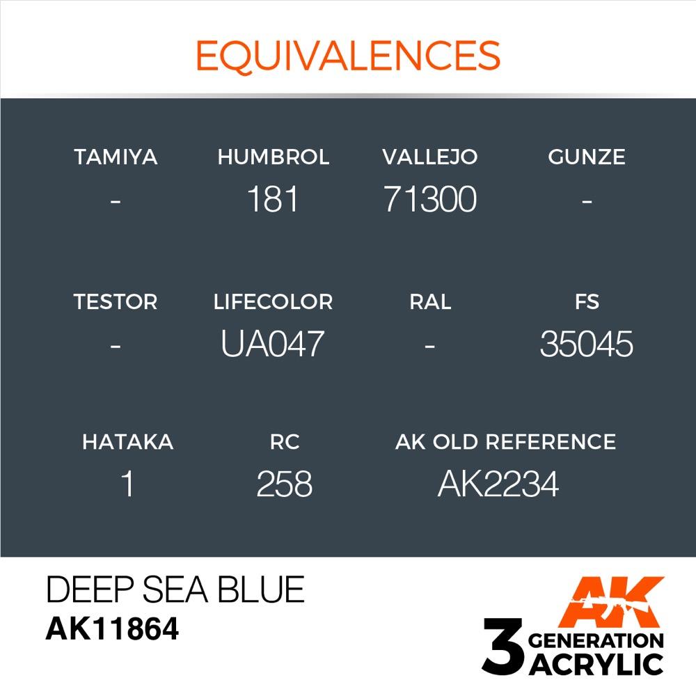 AK Interactive AK11864 Air Series Deep Sea Blue Acrylic Paint 17ml 3rd Generation