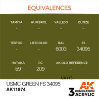 AK Interactive AK11874 Air Series USMC Green FS 34095 Acrylic Paint 17ml 3rd Generation