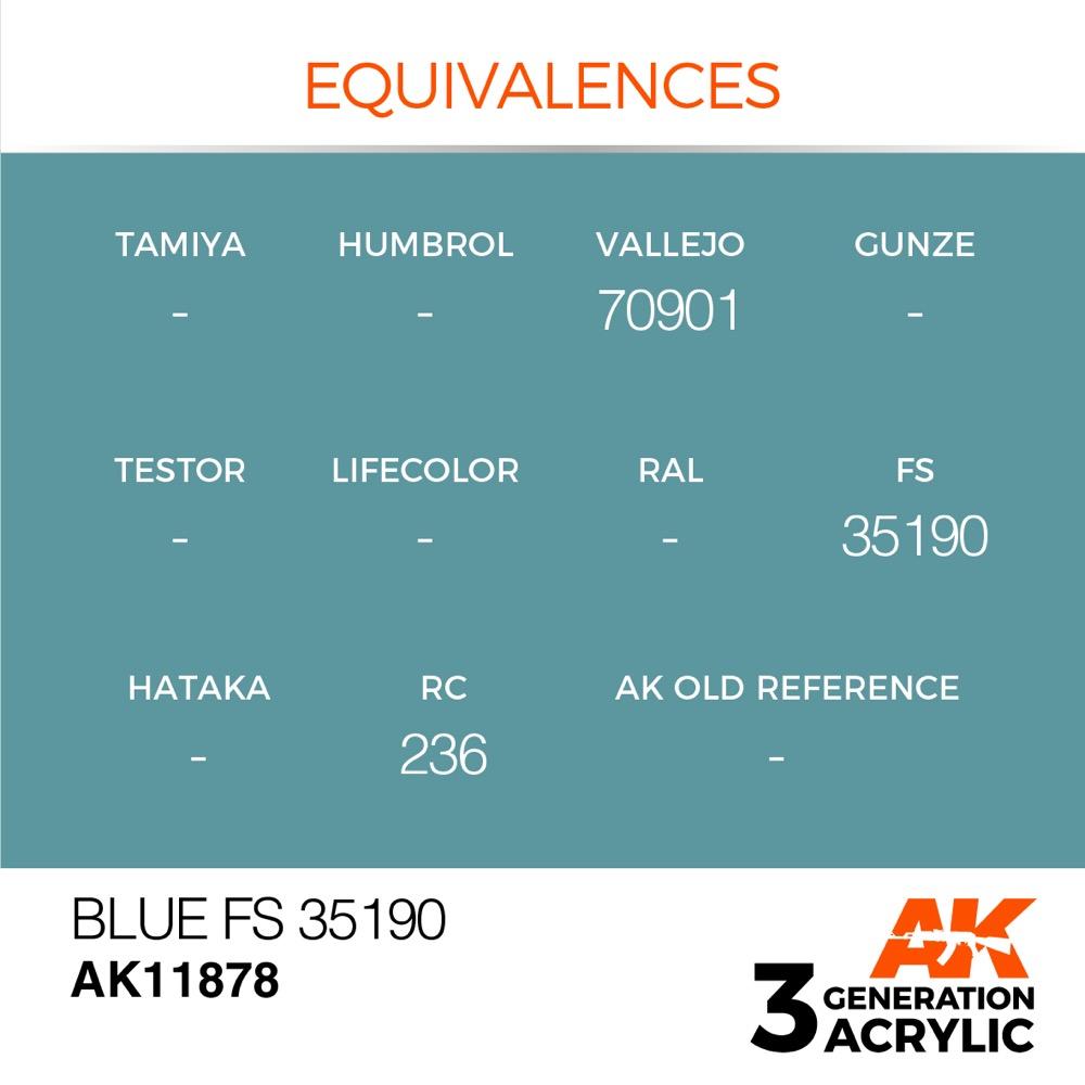 AK Interactive AK11878 Blue FS 35190 Acrylic Paint 17ml 3rd Generation
