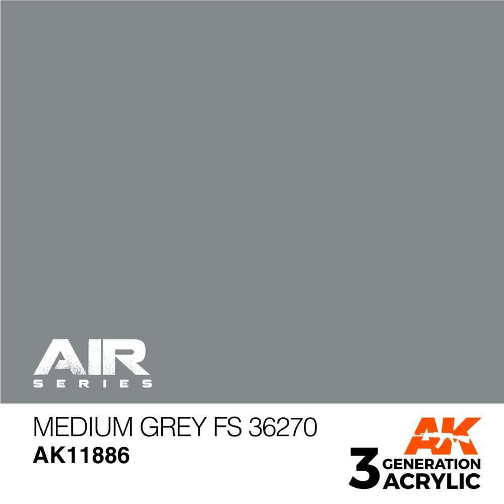 AK Interactive AK11886 Air Series Medium Grey FS 36270 Acrylic Paint 17ml 3rd Generation