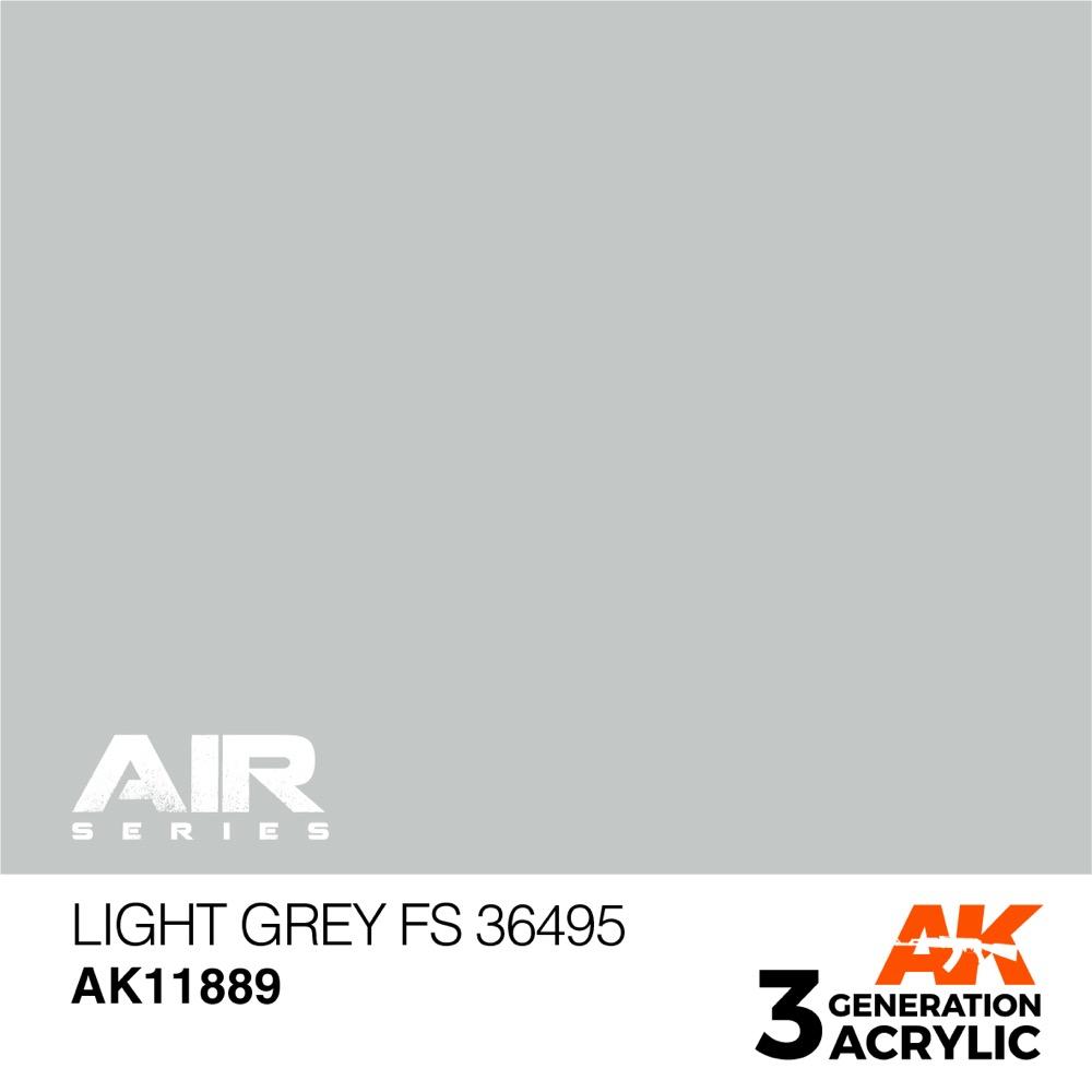 AK Interactive AK11889 Air Series Light Grey FS 36495 Acrylic Paint 17ml 3rd Generation