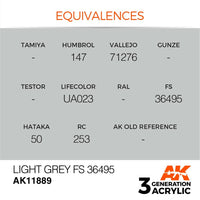 AK Interactive AK11889 Air Series Light Grey FS 36495 Acrylic Paint 17ml 3rd Generation