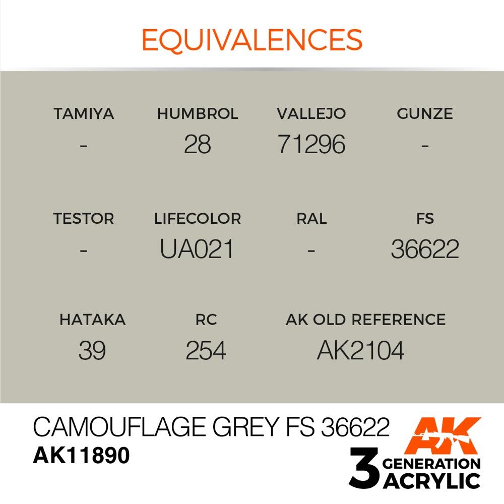 AK Interactive AK11890 Air Series Camouflage Grey FS 36622 Acrylic Paint 17ml 3rd Generation