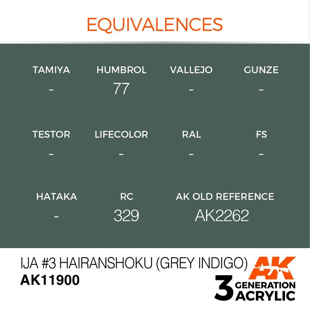 AK Interactive AK11900 Air Series IJA No.3 Hairanshoku Grey Indigo Acrylic Paint 17ml 3rd Generation
