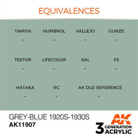 AK Interactive AK11907 Air Series Grey-Blue 1920s-1930s Acrylic Paint 17ml 3rd Generation