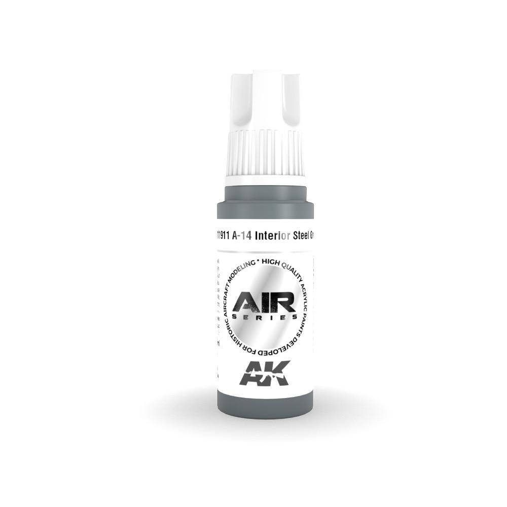 AK Interactive AK11911 A-14 Interior Steel Grey Acrylic Paint 17ml 3rd Generation