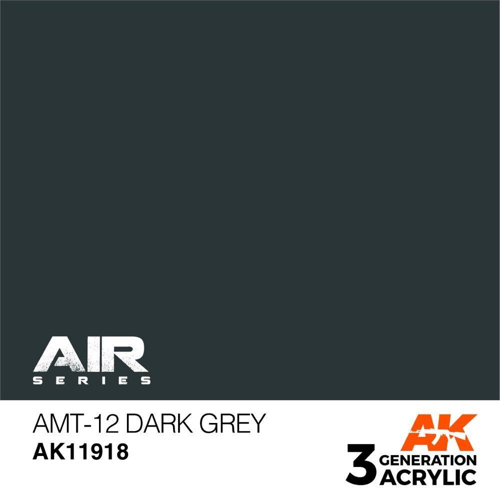 AK Interactive AK11918 Air Series AMT-12 Dark Grey Acrylic Paint 17ml 3rd Generation