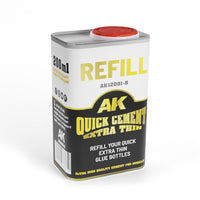 AK Interactive AK12001-B Plastic Model Glue Quick Cement Extra Thin Refill 200ml