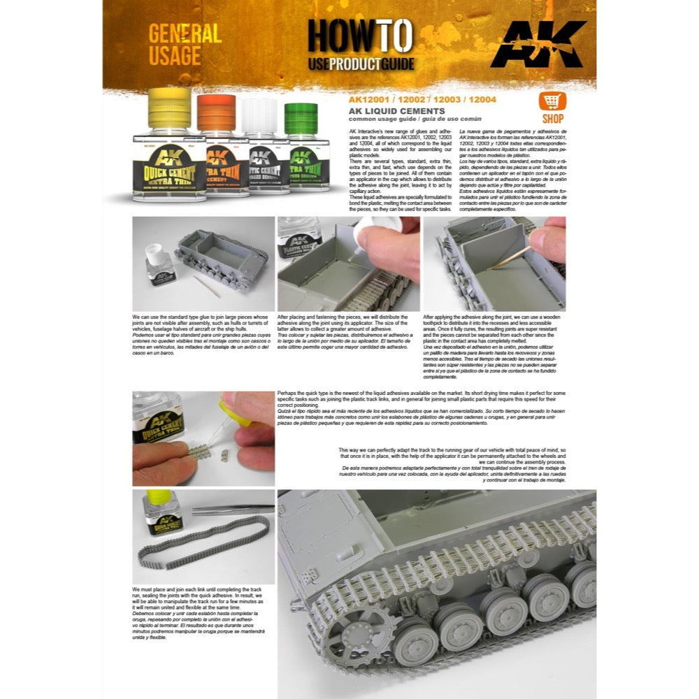 AK Interactive AK12001-B Plastic Model Glue Quick Cement Extra Thin Refill 200ml