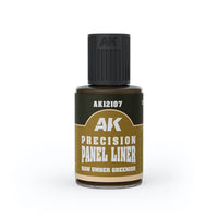 AK Interactive 12107 Precision Paneliner Raw Umber Greenish 30ml
