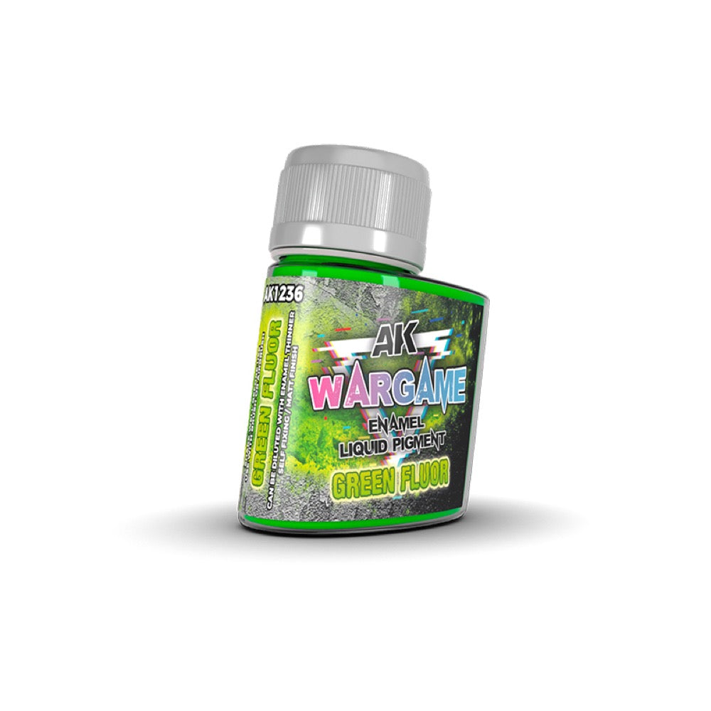AK Interactive 1236 Wargame Green Fluor Enamel Liquid Pigment 35ml