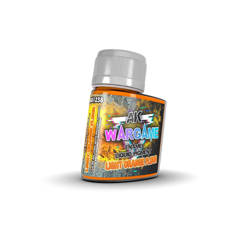 AK Interactive 1238 Wargame Light Orange Fluor Enamel Liquid Pigment 35ml