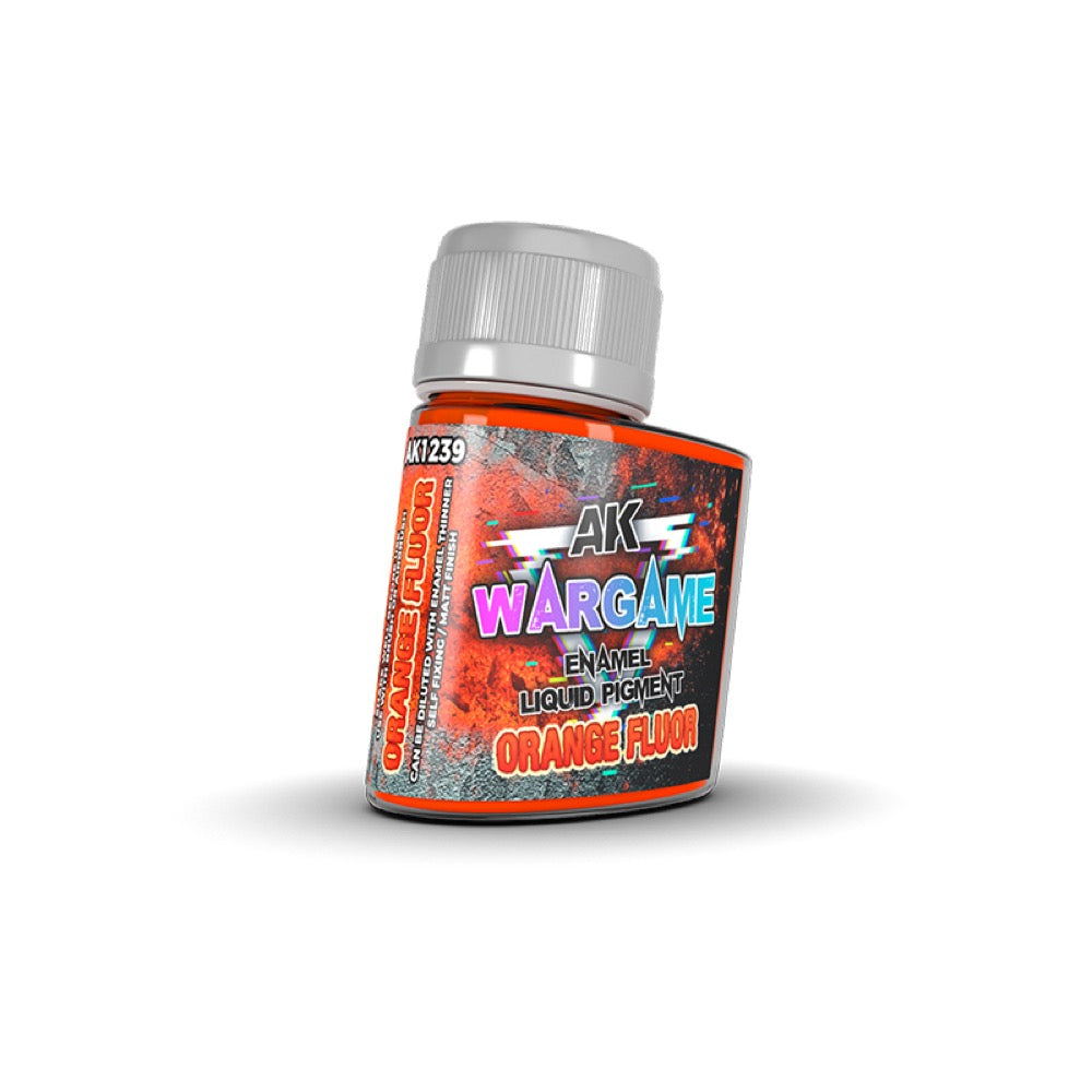 AK Interactive 1239 Wargame Orange Fluor Enamel Liquid Pigment 35ml