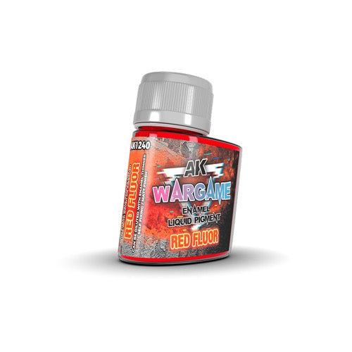 AK Interactive 1240 Wargame Red Fluor Enamel Liquid Pigment 35ml