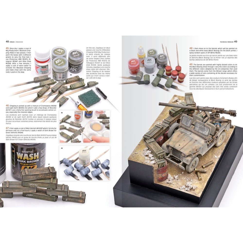 AK Interactive AK130004 Technicals Modeling Modern Light Vehicles From 1950s and Beyond English and French By Max Lemaire