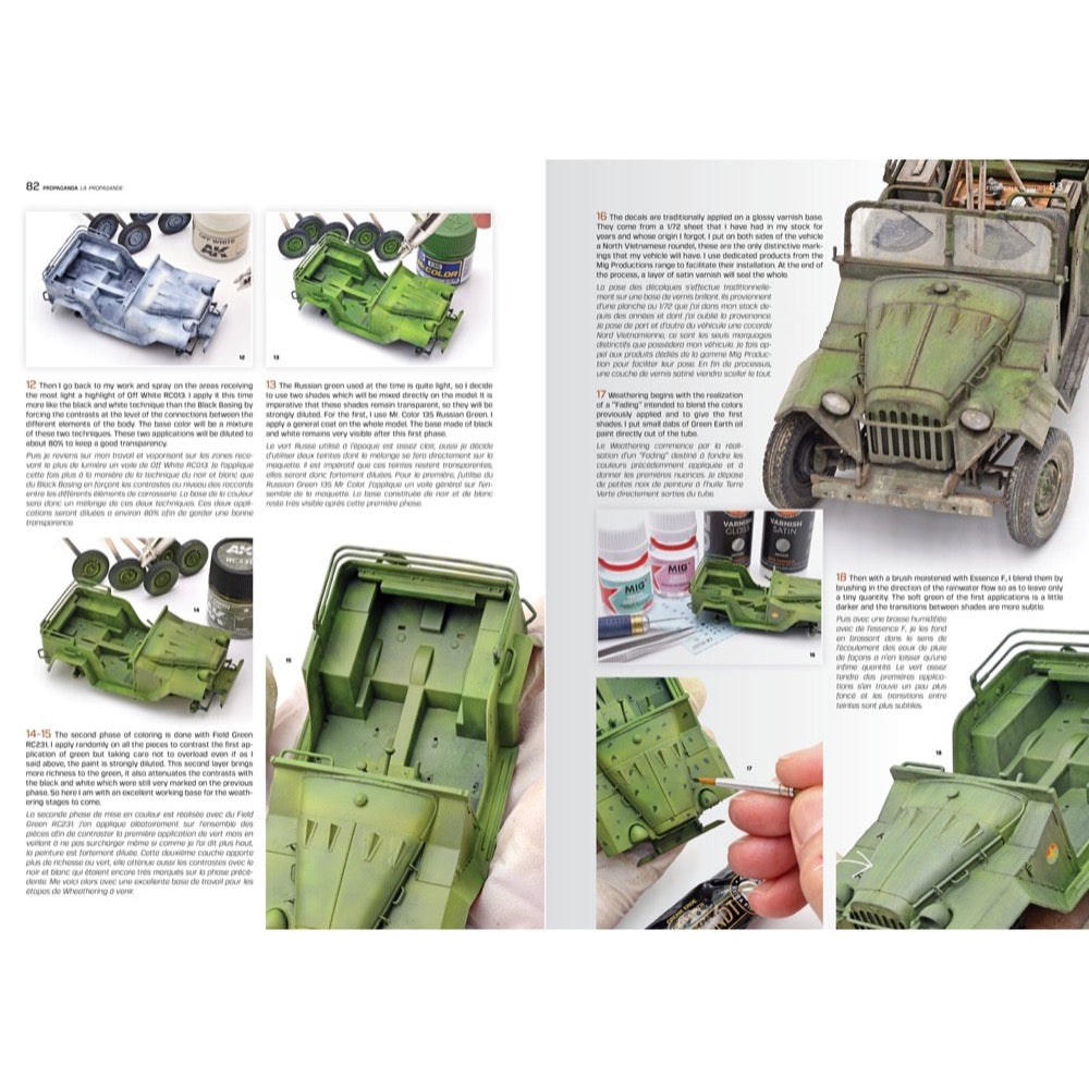 AK Interactive AK130004 Technicals Modeling Modern Light Vehicles From 1950s and Beyond English and French By Max Lemaire