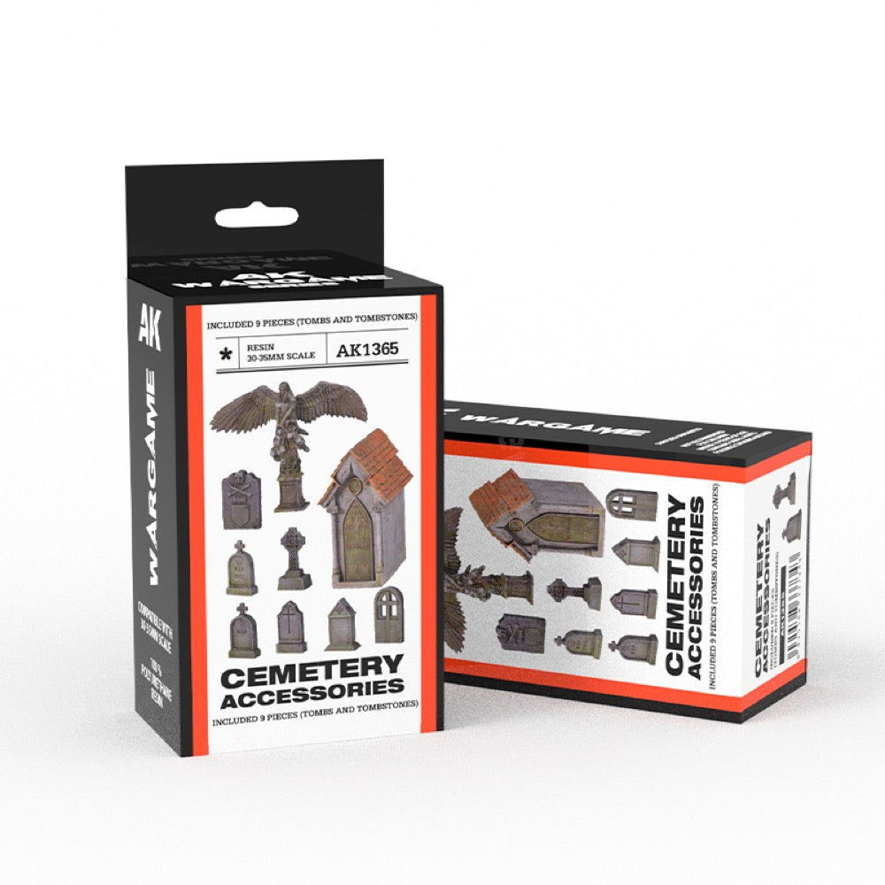 AK Interactive AK1365 Cemetery Accesories Wargame Set Resin 30-35mm