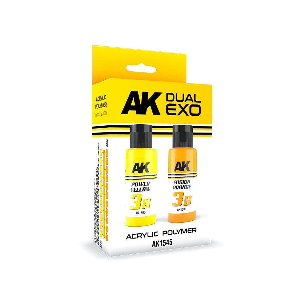 AK Interactive AK1545 Dual Exo Set 3 3A Power Yellow and 3B Fusion Orange