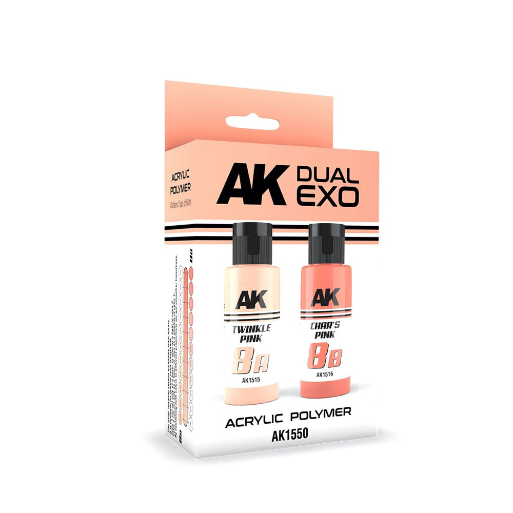 AK Interactive AK1550 Dual Exo Set 8 8A Twinkle Pink and 8B Chars Pink