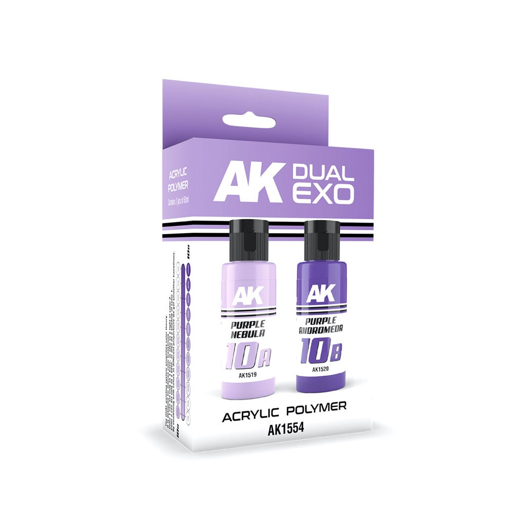AK Interactive AK1554 Dual Exo Set 10 10A Purple Nebula and 10B Purple Andromeda