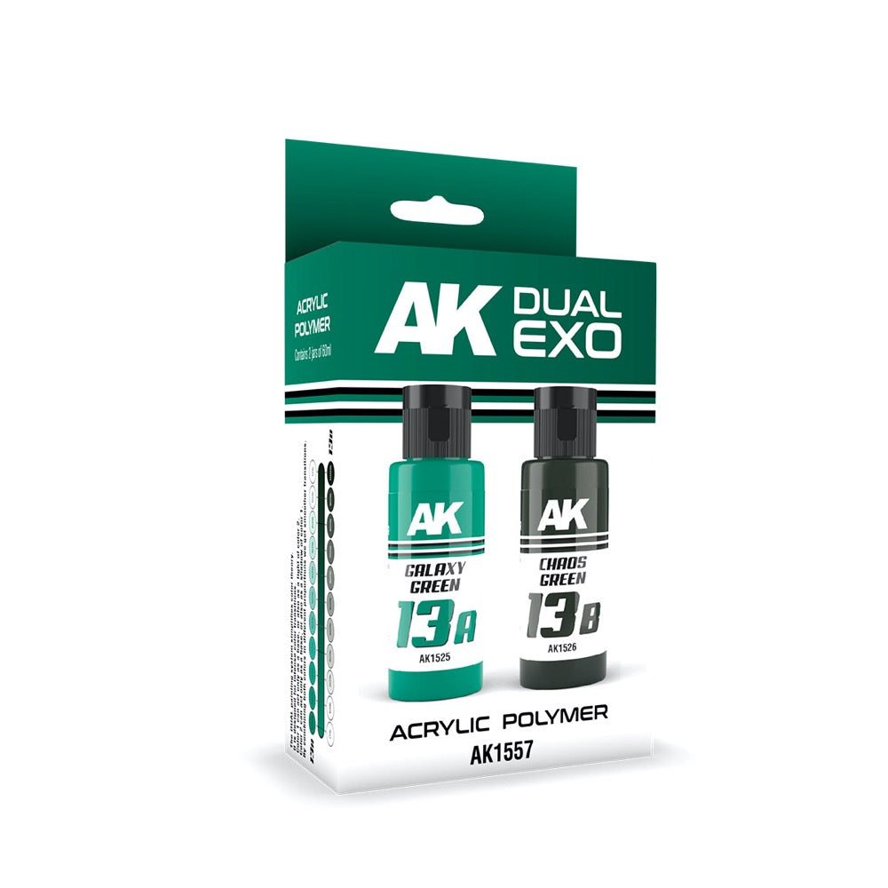AK Interactive AK1557 Dual Exo Set 13 13A Galaxy Green and 13B Chaos Green