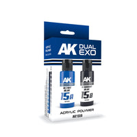 AK Interactive AK1559 Dual Exo Set 15 15A Ultra Blue and 15B Almirant Blue