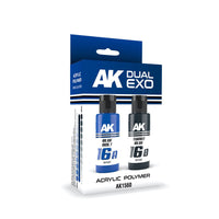 AK Interactive AK1560 Dual Exo Set 16 16A Blue Bolt and 16B Turbo Blue