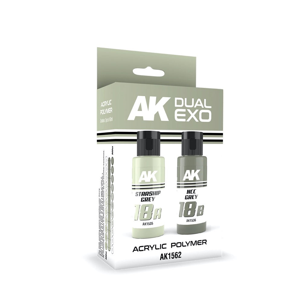 AK Interactive AK1562 Dual Exo Set 18 18A Starship Grey and 18B Ncc Grey