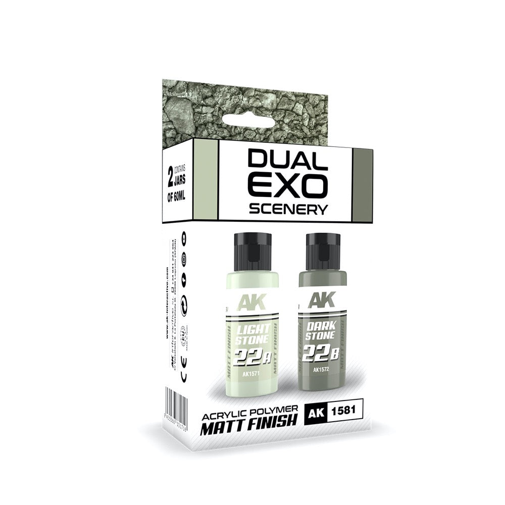AK Interactive AK1581 Dual Exo Set 22 22A Light Stone and 22B Dark Stone