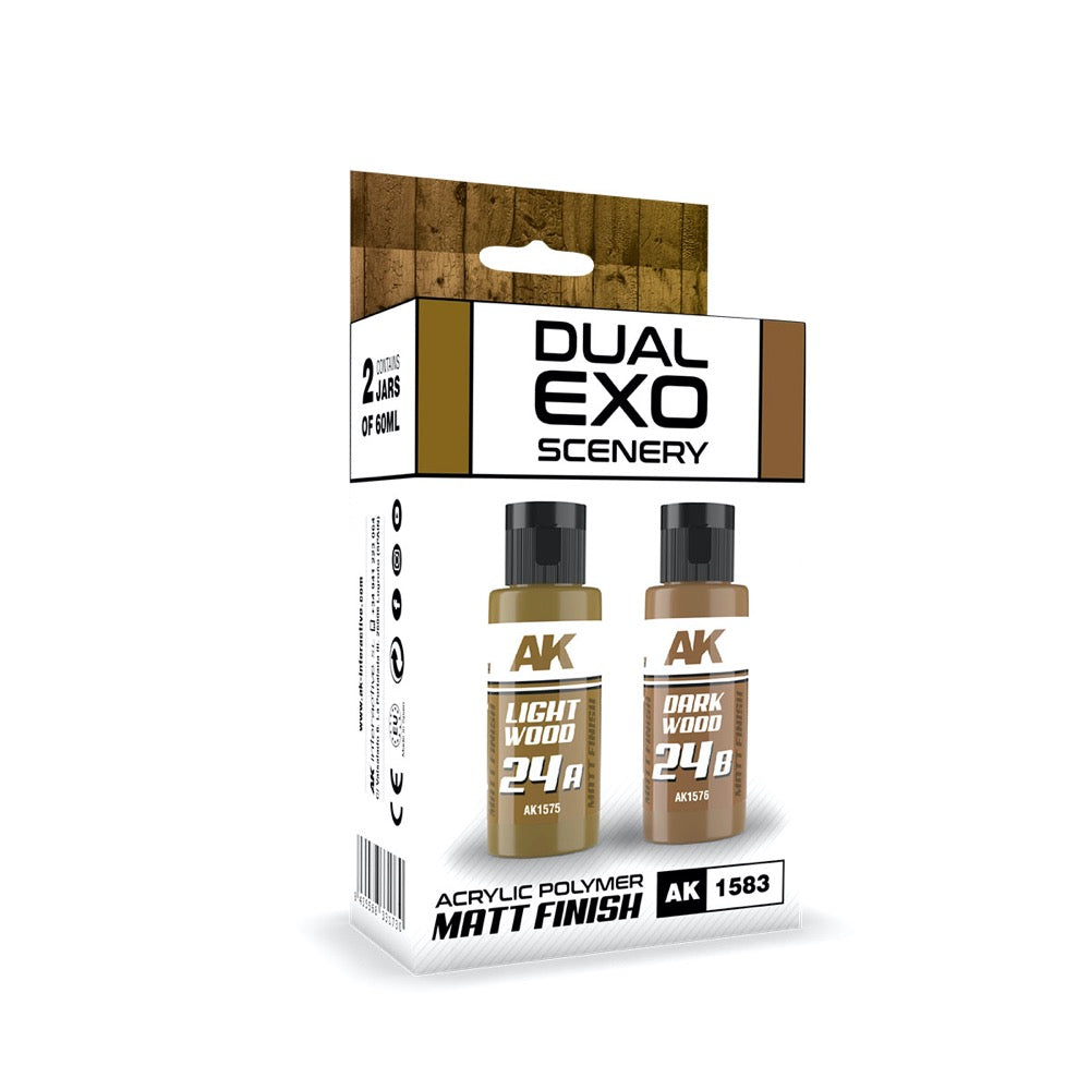 AK Interactive AK1583 Dual Exo Set 24 24A Light Wood and 24B Dark Wood