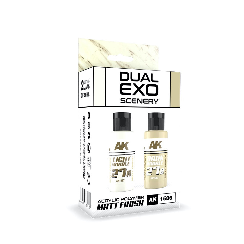 AK Interactive AK1586 Dual Exo Set 27 27A Light Marble and 27B Dark Marble