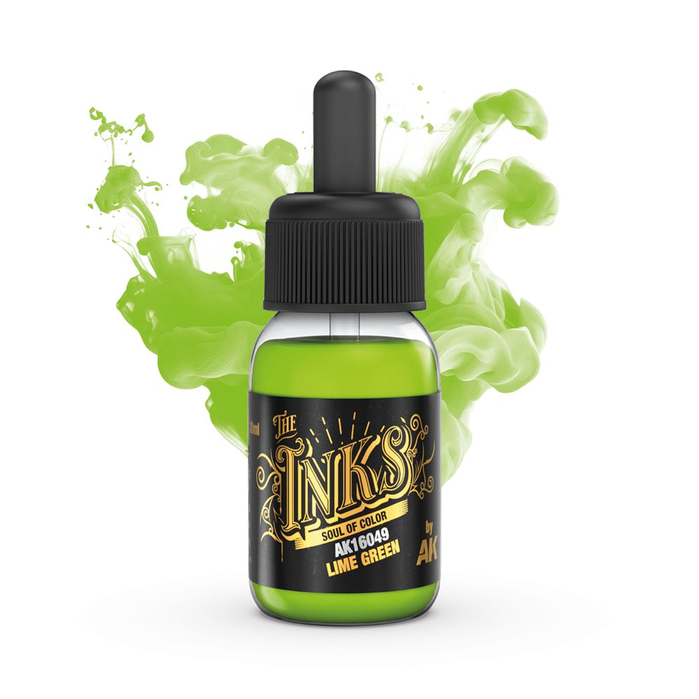 AK Interactive 16049 The INKS Lime Green 30ml Acrylic Ink