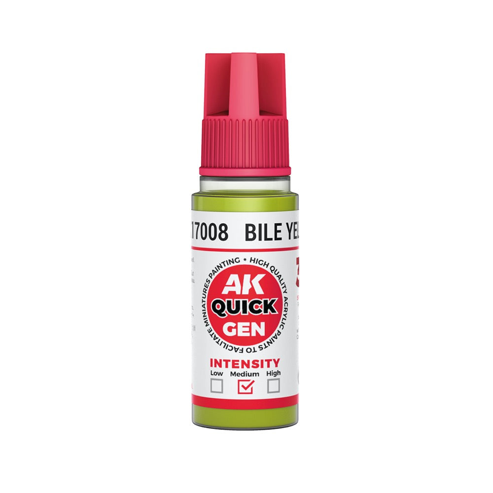 AK Interactive 17008 Quick Gen Bile Yellow 18ml Acrylic Paint