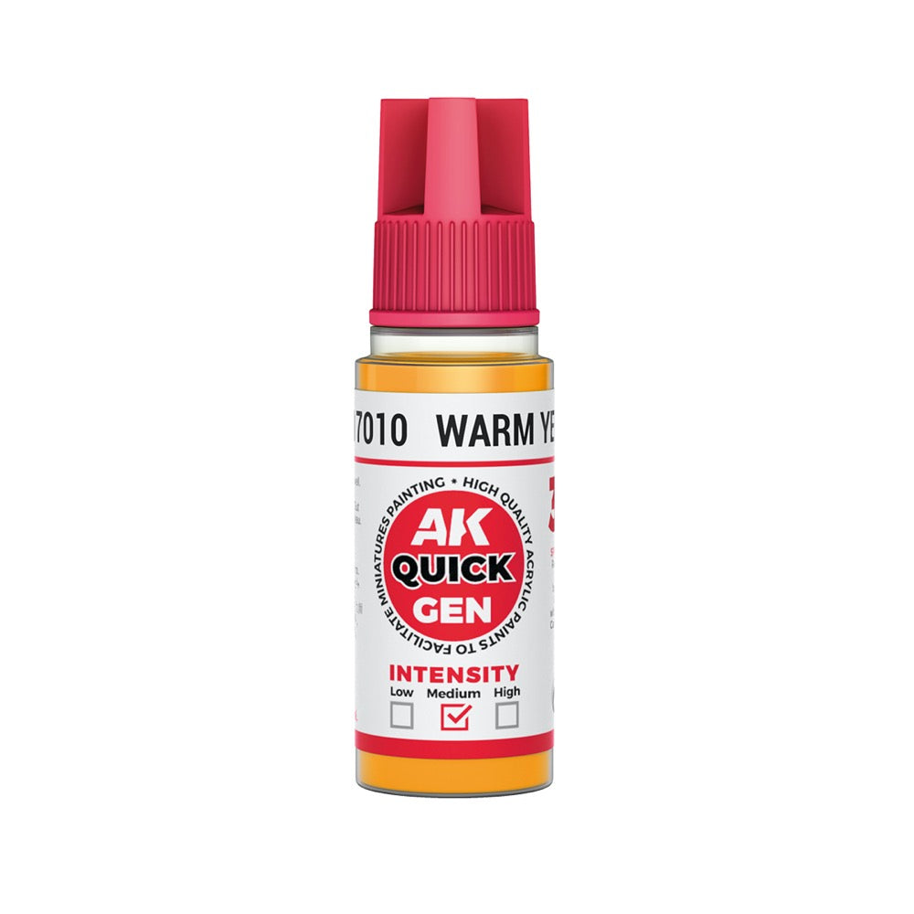 AK Interactive 17010 Quick Gen Warm Yellow 18ml Acrylic Paint