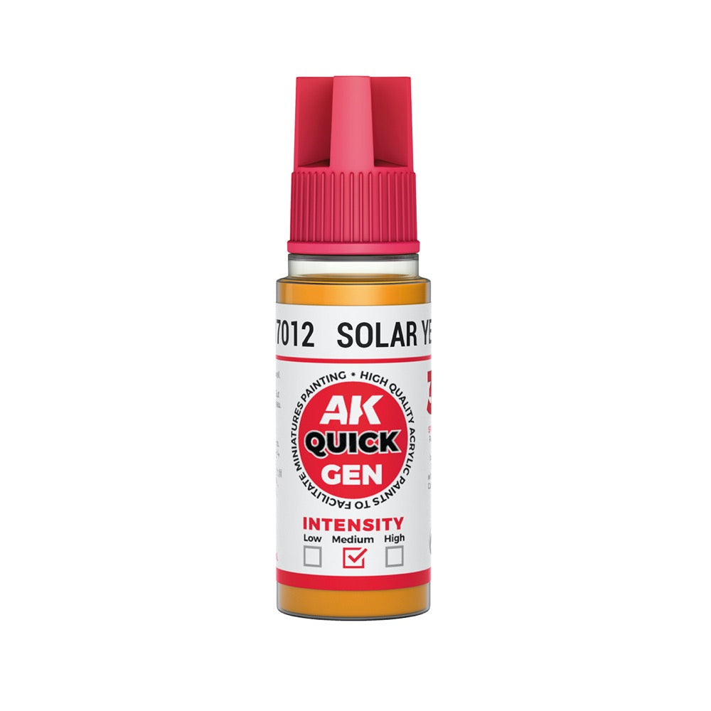 AK Interactive 17012 Quick Gen Solar Yellow 18ml Acrylic Paint