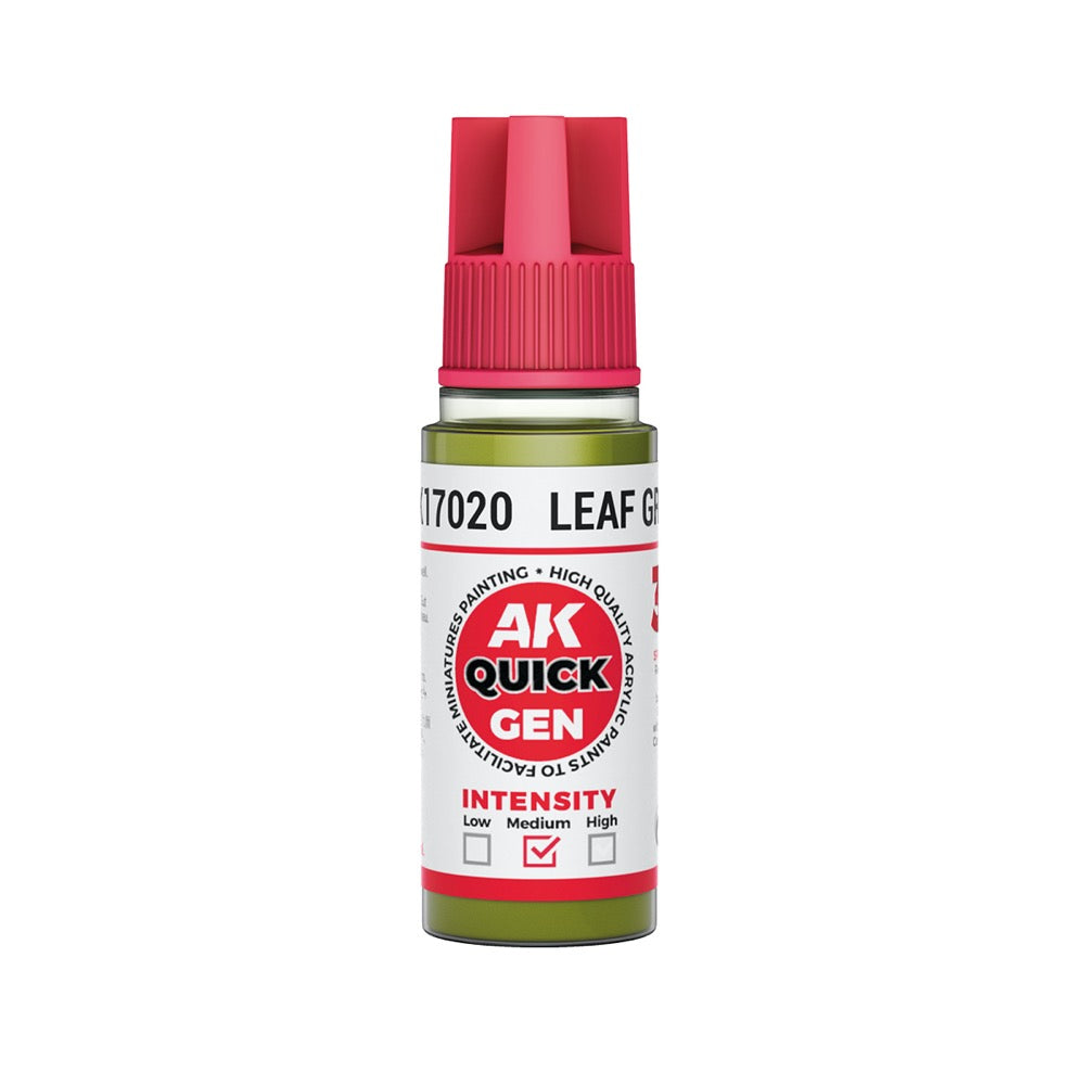 AK Interactive 17020 Quick Gen Leaf Green 18ml Acrylic Paint