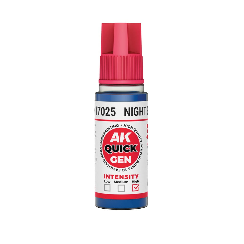 AK Interactive 17025 Quick Gen Night Blue 18ml Acrylic Paint