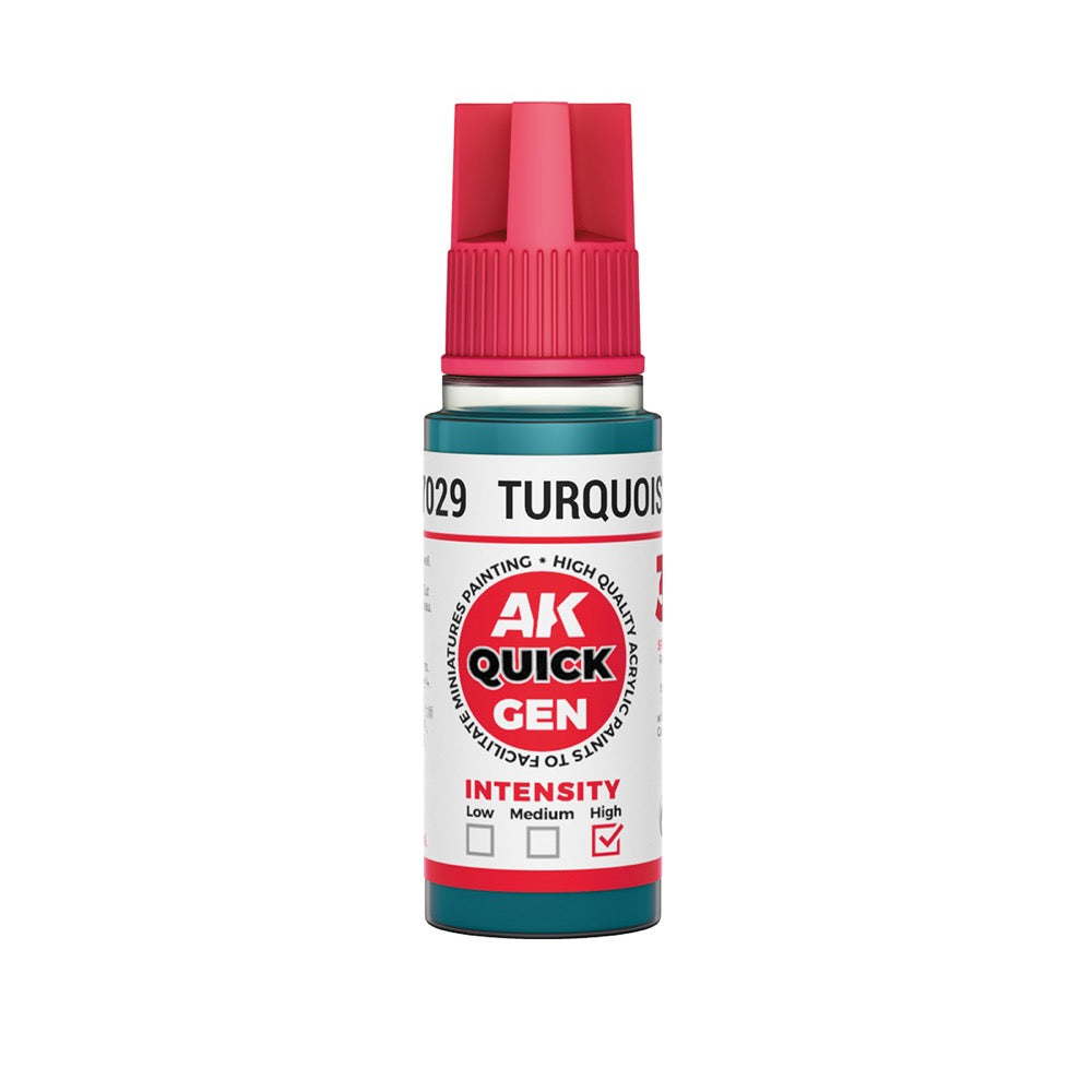 AK Interactive 17029 Quick Gen Turquoise Blue 18ml Acrylic Paint