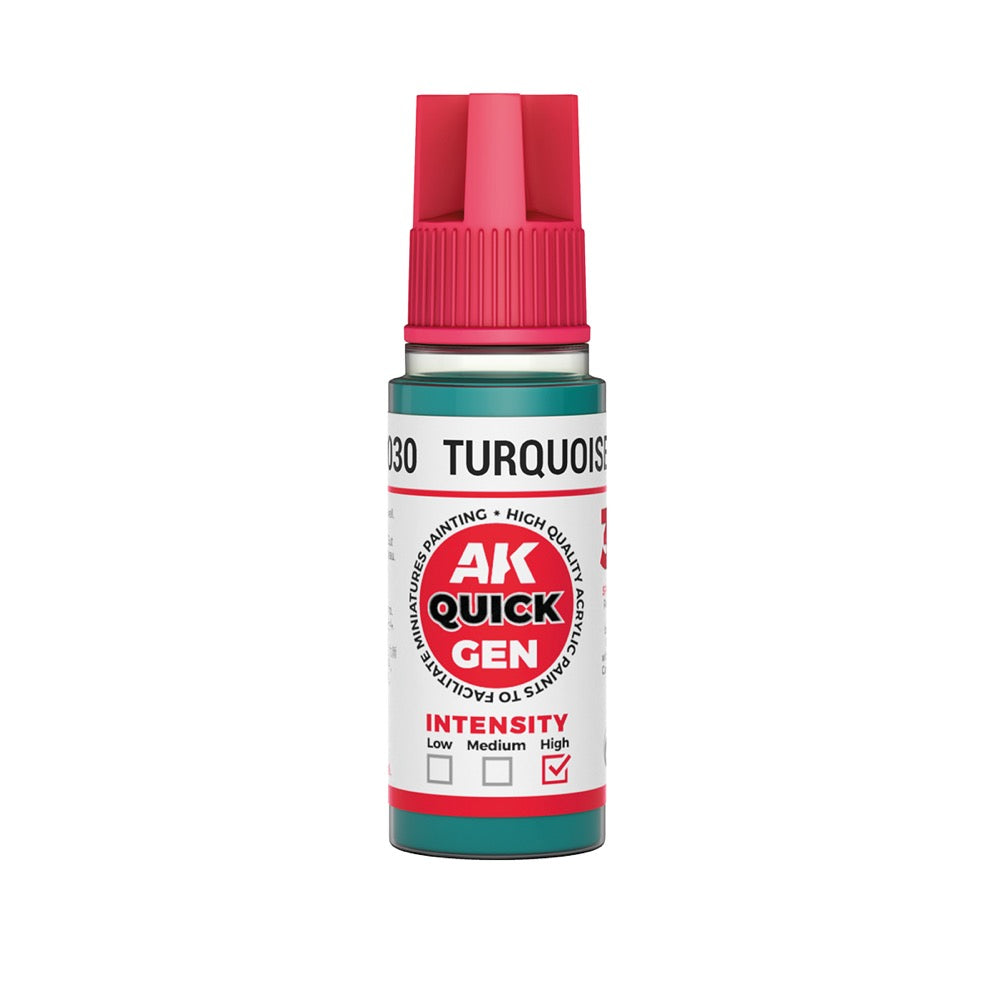 AK Interactive 17030 Quick Gen Turquoise Green 18ml Acrylic Paint