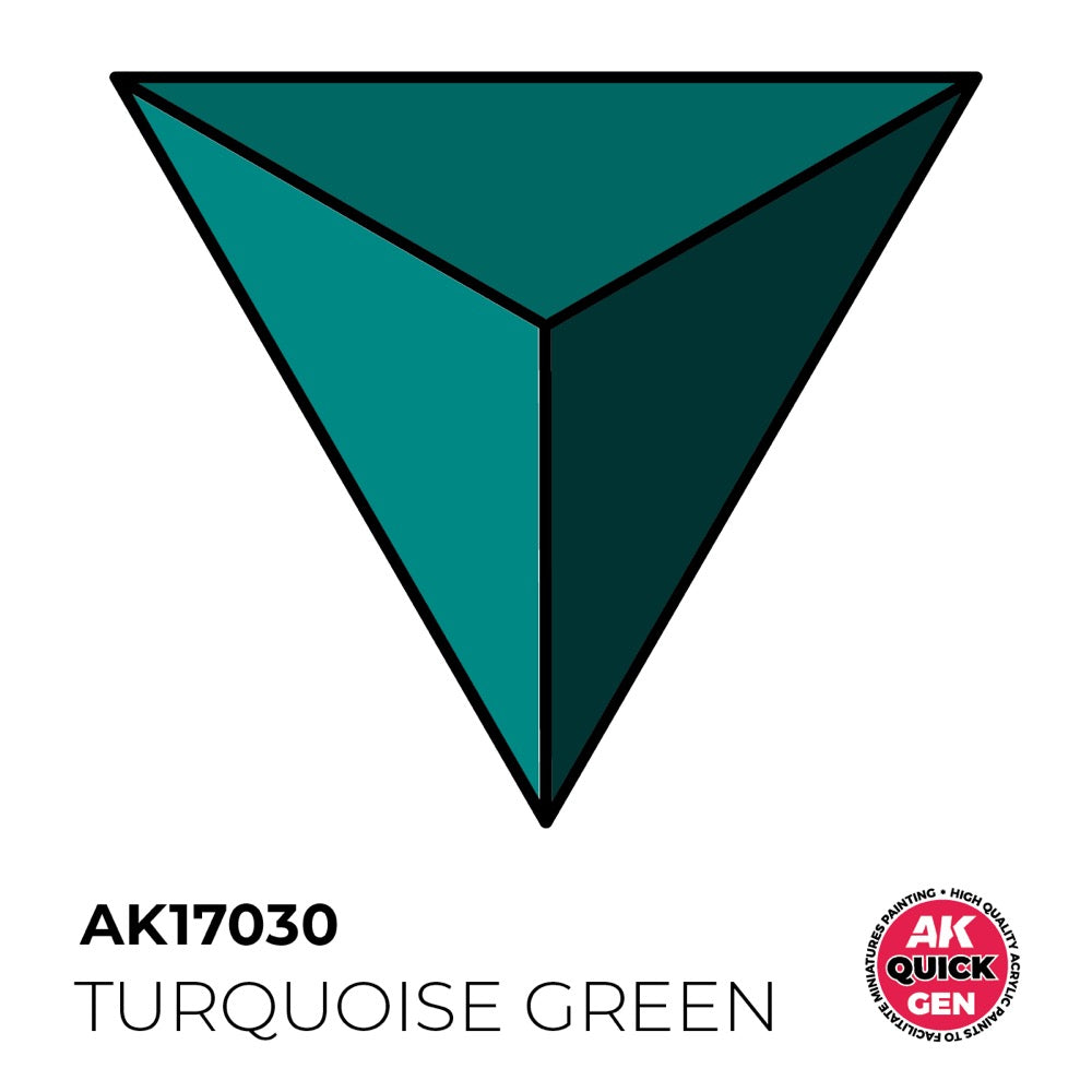 AK Interactive 17030 Quick Gen Turquoise Green 18ml Acrylic Paint