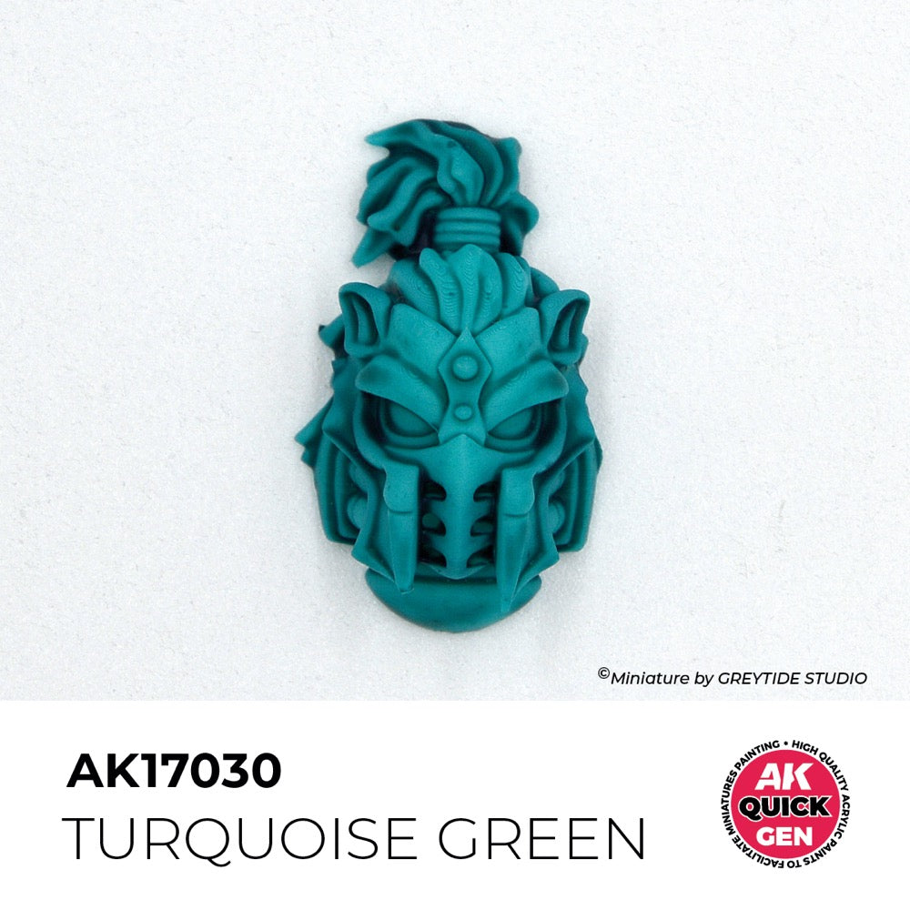 AK Interactive 17030 Quick Gen Turquoise Green 18ml Acrylic Paint