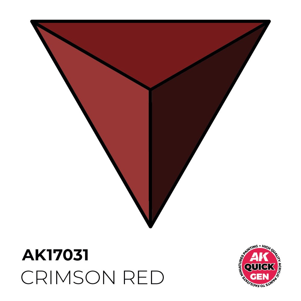 AK Interactive 17031 Quick Gen Crimson Red 18ml Acrylic Paint