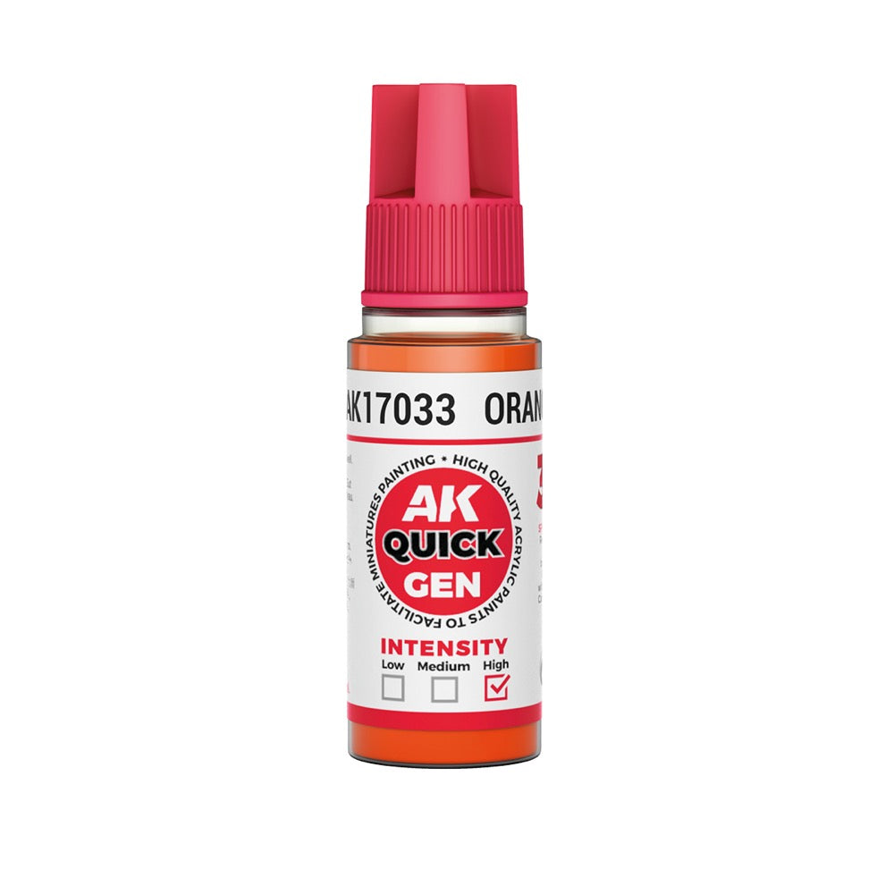 AK Interactive 17033 Quick Gen Orange 18ml Acrylic Paint