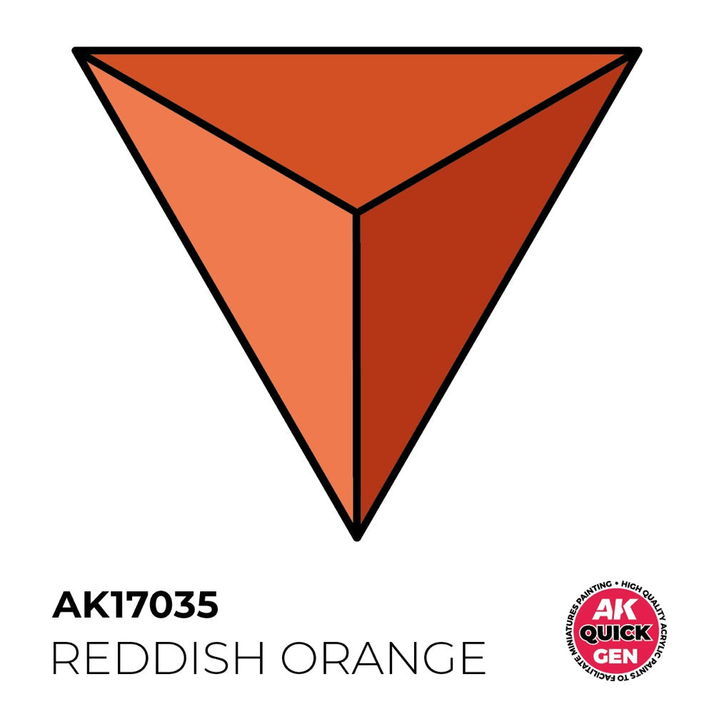 AK Interactive 17035 Quick Gen Reddish Orange 18ml Acrylic Paint
