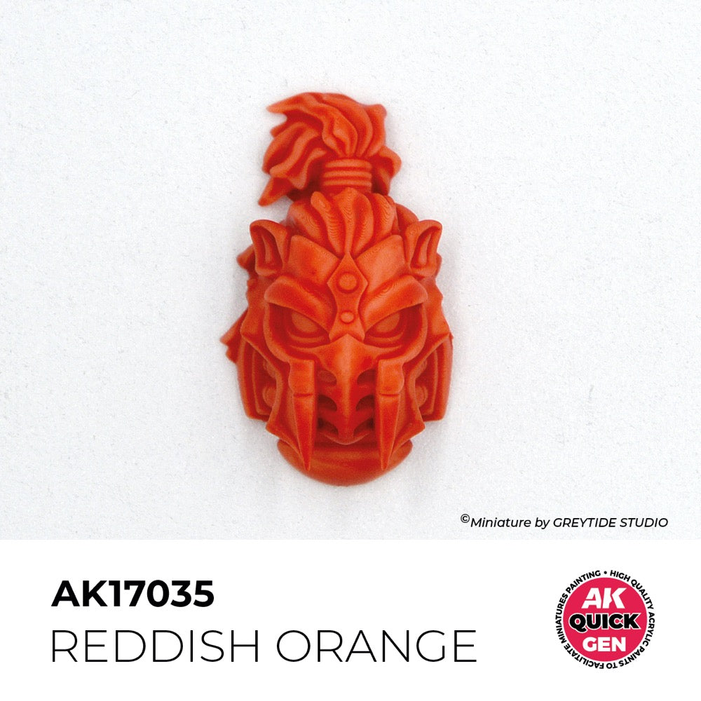 AK Interactive 17035 Quick Gen Reddish Orange 18ml Acrylic Paint