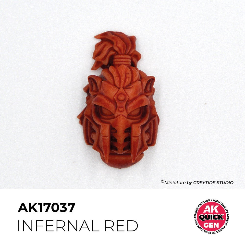 AK Interactive 17037 Quick Gen Infernal Red 18ml Acrylic Paint