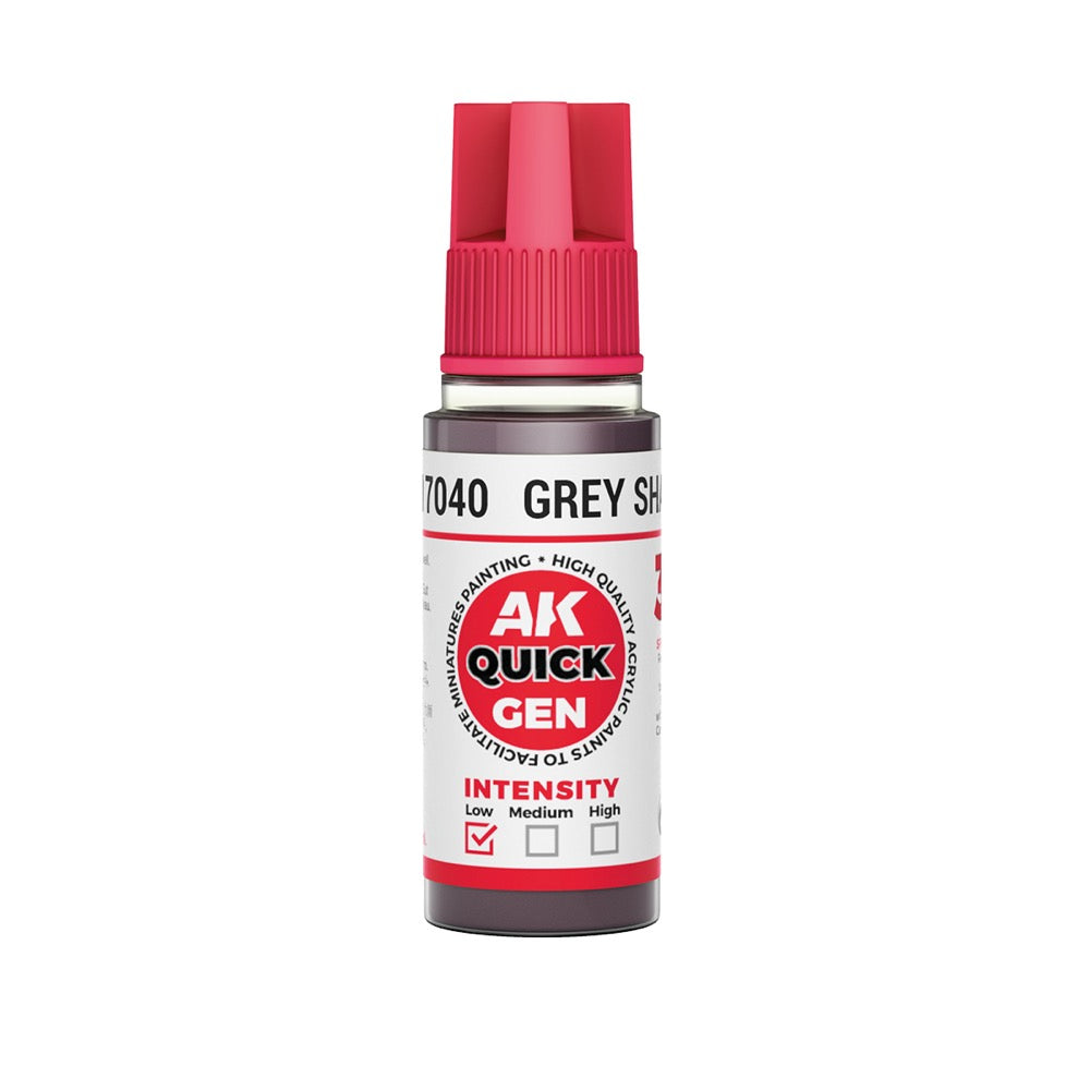 AK Interactive 17040 Quick Gen Grey Shadow 18ml Acrylic Paint